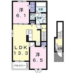 紀伊駅 徒歩56分 2階の物件間取画像